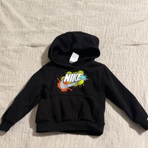 Nike Kids Black Hoodie with Colorful Logo